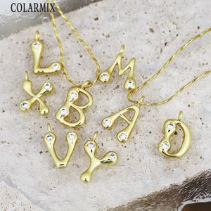 Kedjor 10 st söta initial A-Z Letter Pendant Halsband Alfabetet Charms Chunky Lovely Women Gift 52996