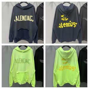 Mens Sweaters Version Hoodies Balencigaas Designer Hoodie Family Fashion 23ss High New Tape Letter Printing Hooded Casual Loose Men Women 3SEO YCMP 0MNC