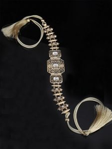 Utsökt handvävd repbälte kvinnors bröllopsklänning smycken marockansk stil midja midja kedja arabiska smycken tillbehör bälte 240418
