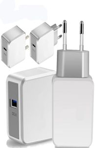 Snabb laddning av USB -väggladdare QC 30 5V 24A 9V 18A 12V 15A EU US UK Plug -adapter för iPhone 13 14 Samsung S8 S10 HTC Android 2922303