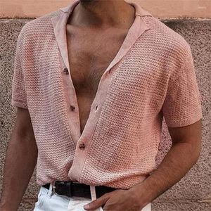 Camicie casual da uomo abbigliamento estivo maglieria gollo a maniche corta camicia a maniche corte di lusso a bottiglia per leisure tee tee sciolte sciolte