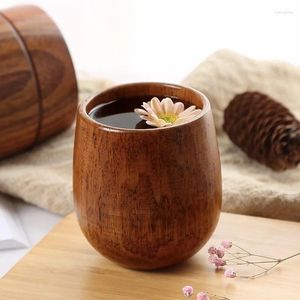 Cups Saucers Handmade Wooden Cup Mug Natural Jujube Wood Breakfast Tea Juice Milk Coffee Kitchen Drinkware Accessories Retro Gift
