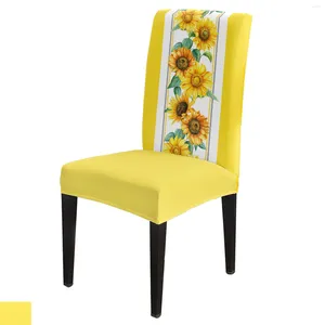 Sandalye, mutfak koltuğu için sarı suluboya ayçiçeği kapağı kapsar Slipcovers ziyafetleri el ev