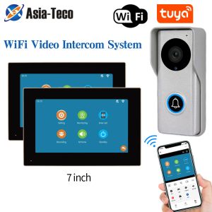 Doorbells Video Intercom Doorbell Multi Touch Screen Monitor 1080p 2.4G WiFi Door Bell Camera Door Phone System för Home Tuya Videophone