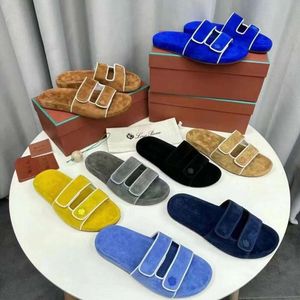 المصمم Loro Sandals Loro * Piano Shoe Summer Summer Beach Sonchals Slice ، و Flated Bopted Open Flip Flops ، و Men Men Men's Slippers ، و Genine Leather