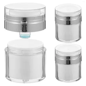 Storage Bottles 3 Pcs Lotion Press Cream Jar Bottle Sub Package Container Dispensers Empty Airless Holder Travel