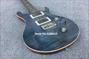 Custom Paul Reed Flame Maple Top Grey Black E -Gitarre Mahagony Body Hals weiße Perlenvögel inlay Doppelverriegelung Tremolo 5841243