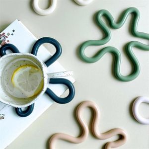 Maty stołowe Kreatywne geometria ceramiczna zastawa stołowa Mata Kuchnia Anti Paźnia Potoni