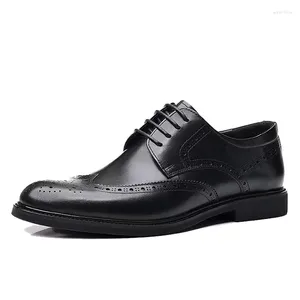 Dress Shoes Business Genuine Leather Men Breathable Rubber Formal Wedding Male Wear Soft Bottom Surface Men's Pumps