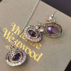 Projektantka Viviane Westwood Empress Dowager Xis High Version Super Sparkling Saturn Gradient Full Diamond Stereoskopowy Kula Kula