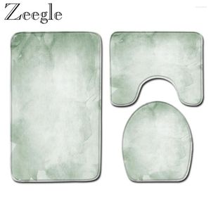 Bath Mats Zeegle Bathroom Carpet Set Anti-slip Rug Kitchen Doormat Washable Shower Mat Toilet Absorbent Foot