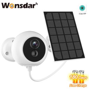 Kameras 2k Solar IP -Kamera Outdoor wiederaufladbarer Akku WiFi Wireless Kamera PIR Bewegung Überwachungskamera 3MP Videoüberwachung P2P ICSEE