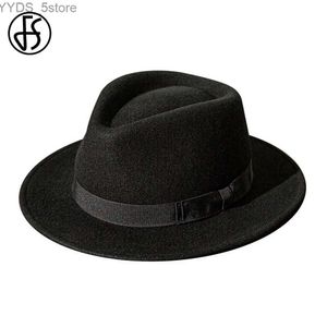 Szerokie brzegowe czapki wiadro francuskie męskie czapkę Jazz z wstążkami Panama Fedoras Wedding Party Trilby Unisex Style YQ240407