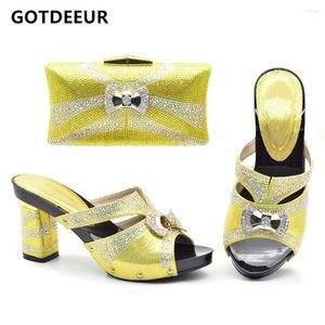 Dress Shoes Arrival African Women Italian And Bag Set Decorated With Rhinestone Bags To Match Shoe