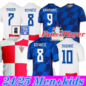 2024 New Croacia Fans Player soccer jerseys national 24 25 MODRIC MANDZUKIC PERISIC KALINIC football shirt KOVACIC Rakitic Kramaric Men Kids Kit uniforms