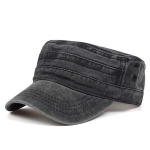 Boll Caps 2019 Classic Retro Flat Top Mens Washed Hat and Justerable Fit Thick Winter Warm Military Q240403