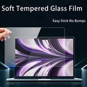 Impressoras Filme de vidro de temperatura suave para 2023 Air 15 A2941 13,6 M2 A2681 PRO 13 14 A2485 A2442 HD Soft Film Laptop Screen Protetor