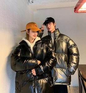 Men039s Jackets Fashion Men Harajuku Bubble Coat Winter Jacket 2022 Mens Streetwear Hip Hop Parka Korean Shiny Black Puffer6244810