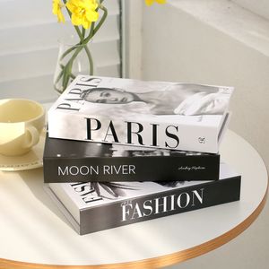 3Pcs Fashion Fake Book Openable Box Storage Living Room Decoration Coffee Table Ornaments Club el Prop Books 240328