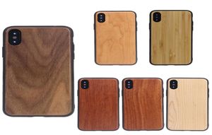 Luxury Real Wood Nature Carved Wood Bamboo Soft Edge Phone Case för iPhone 11 XS Max XR X 6 7 8 Plus Samsung S10 Lite S9 S4615945