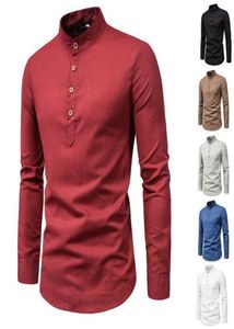 Men Casual Shirts Long Sleeve Slim Fit Linen Shirt Batik Baju Kemeja Lelaki Plus Size Men Kurta Raya Lelaki Me X061188826793633610