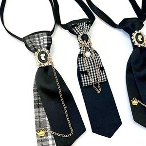 Neck Ties Retro small bow mens college style suit shirt sweater accessories handmade ribbons rhinestones necktie C240412