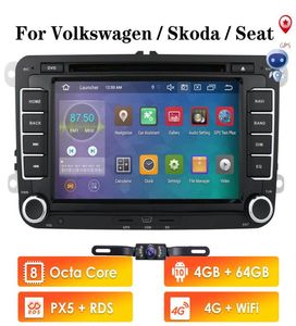 Octacore 2 DIN Android 10 auto Audio DVD Player Radio per VW Golf 6 Polo Bora Jetta B6 Passat Tiguan Skoda Octavia Navigation GPS4353464