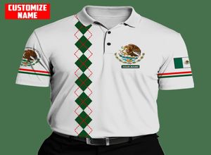 Plstarcosmos 3dprint est Mexico Country Flagowa koszula Polo Custom Name Team Harajuku Streetwear Tlee Bless TEES Fitness Unisex 1 22077128132