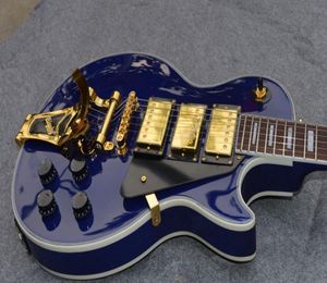 Purple LP Jazz Electric Guitar Fingerboard Rosewood 3 Pickups Gold Hardware Bridge Tremolo7382117