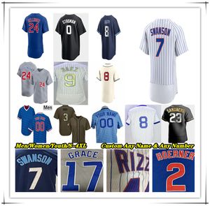 Dansby Swanson Beyzbol Formaları Cody Bellinger Nico Hoerner Seiya Suzuki Christopher Ian Happ Michael Busch Yan Gomes Wicks Nick Madrigal Cub Miguel Amaya 4xl