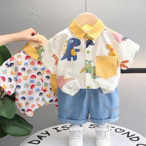 Set di abbigliamento camicia estiva per bambini Sump Boys Baby Cartoon a maniche corte a maniche casual