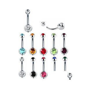 Navel Bell Button Rings Belly Ring Surgical Steel Hypoallergenic Lead And Nickel 14 Gauge Piercing Body Jewelry Wholesale Drop Deli Dhjma