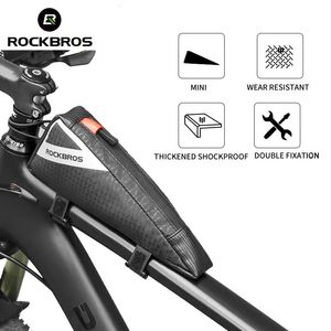 Rockbros Cycling Bag Bike Top Tube MTB Road Cykel Front Frame Tool Aerodynamics Design Väskor Panniers Basket 240329