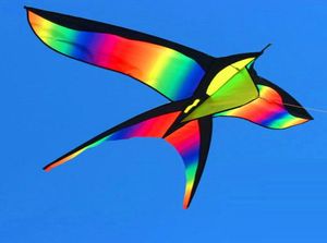 172CM Colorful llow Beautiful Rainbow Color Bird Kids Kites Easy Control Flying With Handle Line Children Toys Gift6915126