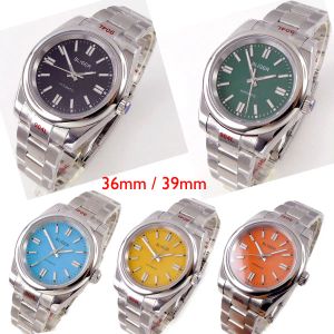 Relógios Bliger 36mm/39mm NH35A Green/Blue Automatic Automatic Watch Polish Bezel Miyota 8215 Pt5000 Banda de Oyster Baton Baton Business Wristwatch