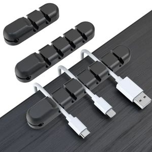 Porös kabelorganisator gummi USB Datakabel Winder Management Cord Clips Desktop Cable Holder For Mouse Keyboard hörlurtråd
