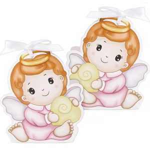 Geschenkverpackung 50pcs Babypartie Taufe Bevorzugung Taufgeschenke Schachtel für Mädchen Religiöses Erstkommuniondekoration