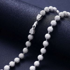 STERLING SILVER 925 LAB CORNOW MOISSANITE Diamond Bead Chain Iced Out Netlace Bracelet Hip Hop Jewellry for Man