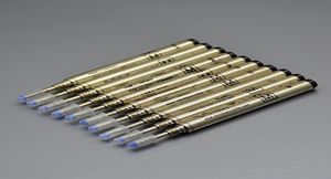 Promoção 10pcs 07mm Recil preto para mini papelaria de caneta de bola escreva canetas de metal liso Acessórios de canetas 8cm 7045939