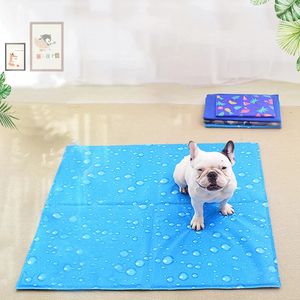 Dog Summer Cooling Ice Mat Breathable Cat Bed Mat Washable Pet Ice Mattress Puppy Soft Sofa Bed Floor Cushion Dogs Accessories 240403