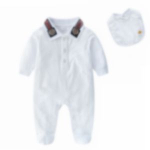 Säuglingskinder Bienen Applikationen mit Bögen Bögen 2pcs Sets Designer Kleinkind Jungen Mädchen Streifen Reples Langarm -Overall Frühling Baby Baumwollklettern Z7532