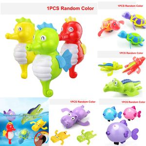 Nya Baby Bath Toys Toddler Bathing Tortoise Cute Swimming Turtle Pool Beach Classic Chain Clockwork Toy for Kids Water Spela