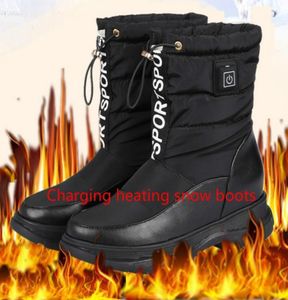 Winter rechargeable shoes big cotton outdoor walkable heating antiskiing rubber sole boots warm women039s boots large size 342517527