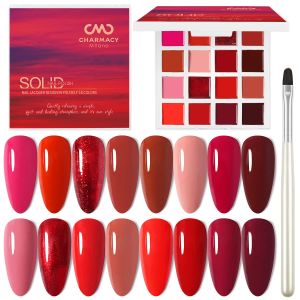 Żel Chary Red Series Solid Nail Polish Gel Półprzepustny Longstay Nail Art UV LED Szybkie polska paleta 16 Kolor Paznokcie Art