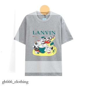 Рубашка Lanvis Polo Men's Plus Tees Lanvine Рубашка вышита Lanvinss Designer Printed Polar Style с уличными чистыми хлопковыми женскими футболками 783