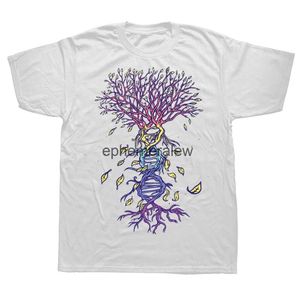 Herr t-shirts DNA Biologi Genetics Tree of Life T Shirts Summer Graphic Cotton Streetwear Short Sleeve Birthday Presents T-shirt Herrkläder H240407