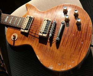 Benutzerdefinierter Slash 5 Afd Murphy gealtert unterschriebenen Appetit auf Zerstörung Flamme Maple Top Heavy Relic E -Gitarre Ein Stück Mahagoni BOD5801049