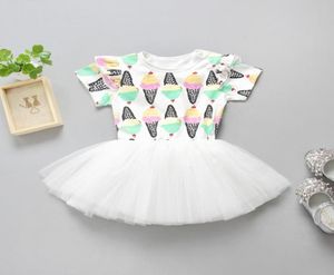 Ice cream printed baby girls dress INS summer kids skirts children tutu dresses babies clothing5820855