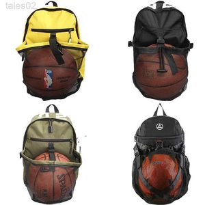 Multifunktionstaschen 20-25L Tragbarer Kordel Basketball Rucksack Mesh Tasche mit Kessel Lucksack Outdoor Sports Travel Fitnessstudio Yoga YQ240407