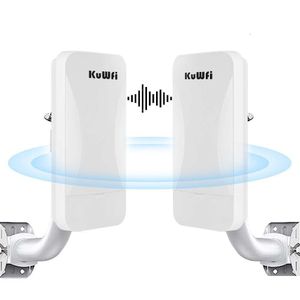 Routers Kuwfi 300Mbps Wifi Router Outdoor Wireless Bridge 2.4G Repeater Extender Point To 1Km With Wan Lan Port Drop Delivery Computer Otmcx